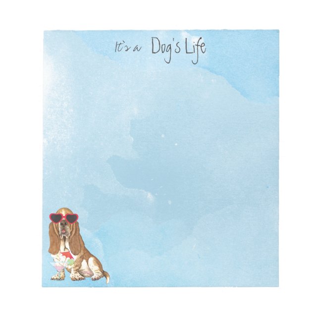 Summer Basset Hound Notepad (Front)