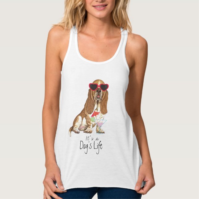 Summer Basset Hound Singlet (Front)