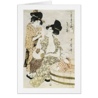 Summer Bath, Utamaro, 1800s