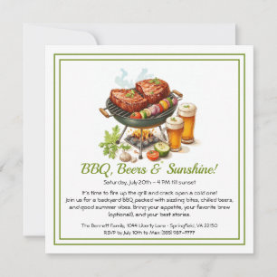 Summer BBQ & Beer Party Invitation – Backyard Cook