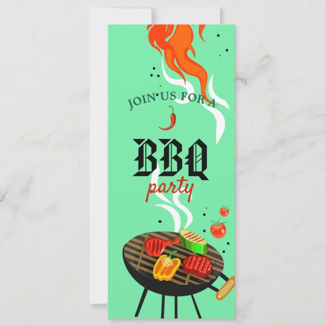 Summer BBQ Cookout Grilling Outdoor Party Invitation (Front)