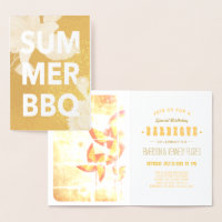 SUMMER BBQ gold foil floral