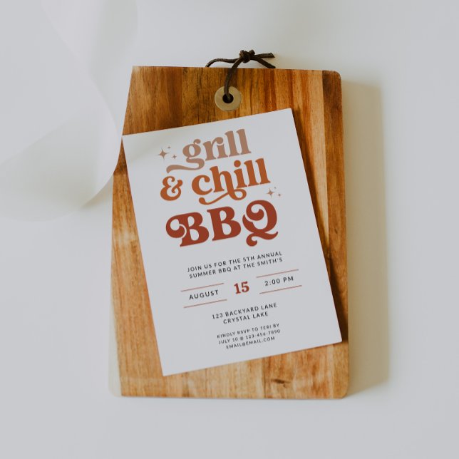 Summer BBQ Grill Out Party Invitation (Summer BBQ Party Invitation)