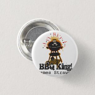 Summer BBQ King Grill Cooking Grilling Name 3 Cm Round Badge