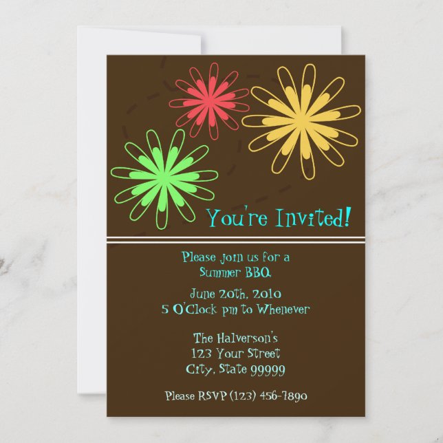 Summer BBQ Party Invitation (Front)