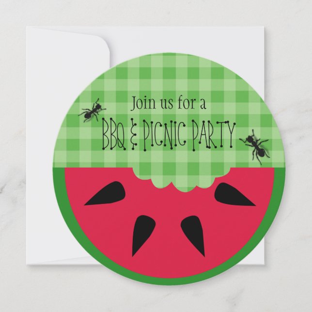 Summer BBQ Picnic Birthday Party Customisable Invitation (Front)