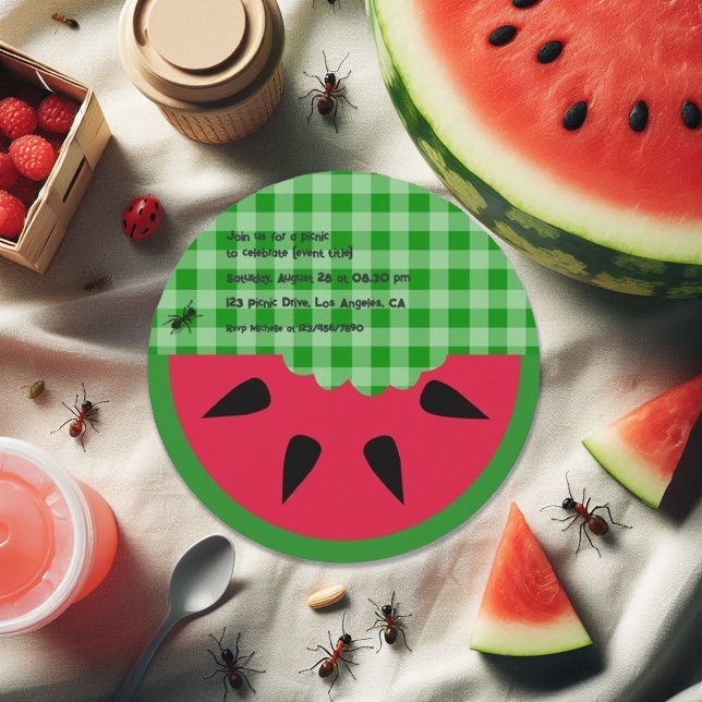 Summer BBQ Picnic Birthday Party Customisable Invitation (Summer BBQ Picnic Birthday Party Customizable Invitation)