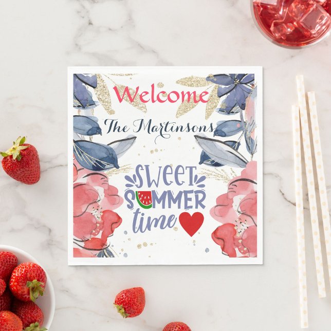 Summer BBQ Picnic Personalised Paper   Napkin (Creator Uploaded)