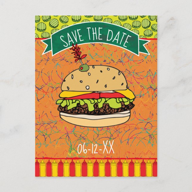 Summer BBQ Save the Date Invitation (Front)