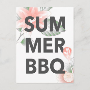 SUMMER BBQ vintage floral Postcard
