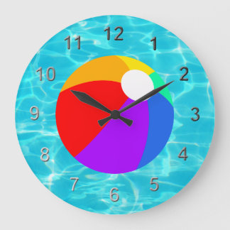 Summer Beach Ball Large Clock