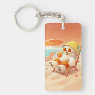 Summer Beach Bear Key Ring