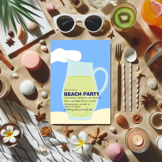 Summer Beach Birthday Party Invitation (Summer Beach Birthday Party Invitation)
