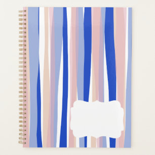 Summer beach blue pink beige stripes planner