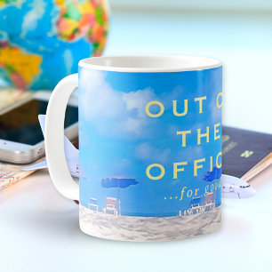 Summer Beach Blue White Happy Retirement Gift Coffee Mug