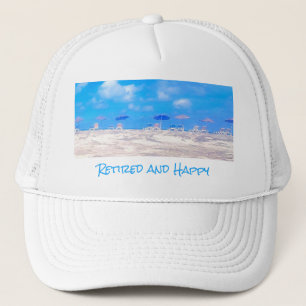 Summer Beach Blue White Trucker Hat