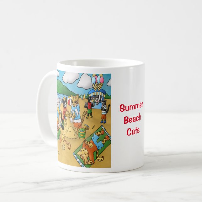 Summer Beach Cats Coffee Mug (Front Left)