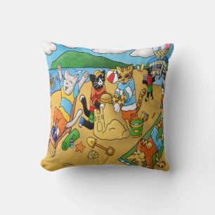 Summer Beach Cats Cushion