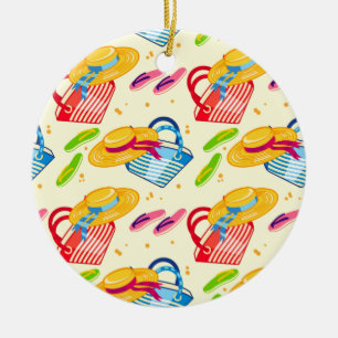 Summer beach ceramic tree decoration