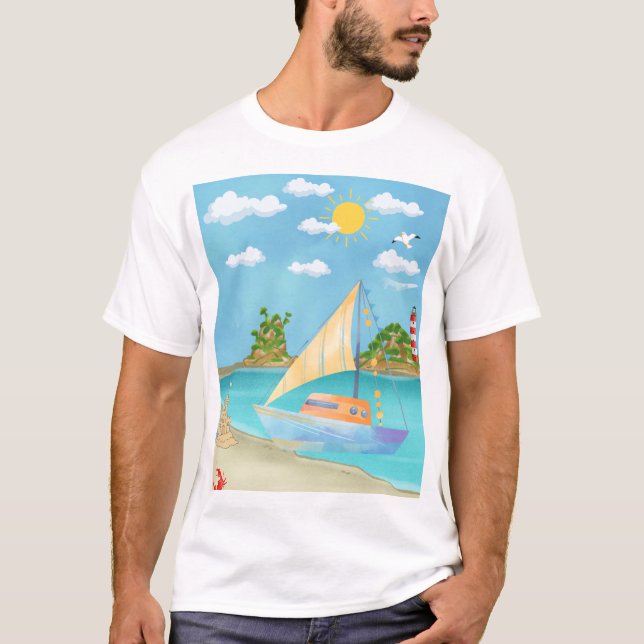 Summer Beach chilling Beach T shirt (Front)