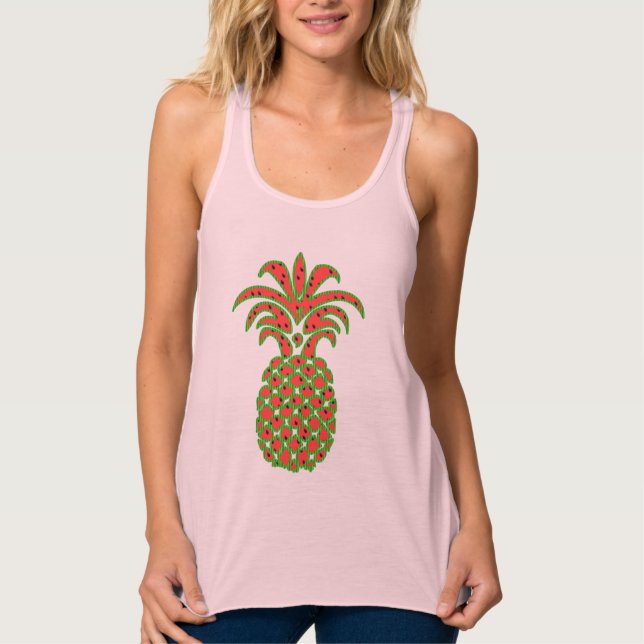summer beach colourful pinapple t-shirt design singlet (Front)