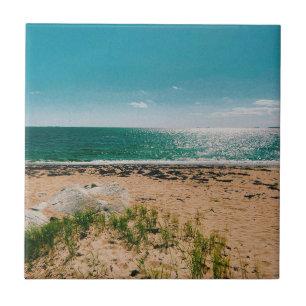 Summer beach day in the Swedish Archipelago Tile