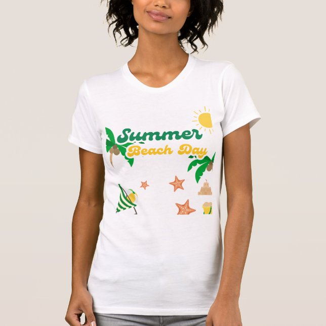 Summer Beach Day T-Shirt | Tropical Palm Tree Tee  (Front)
