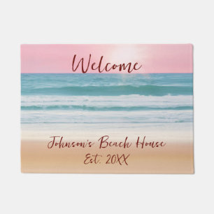 Summer Beach Design Create Your Own Custom Family Doormat