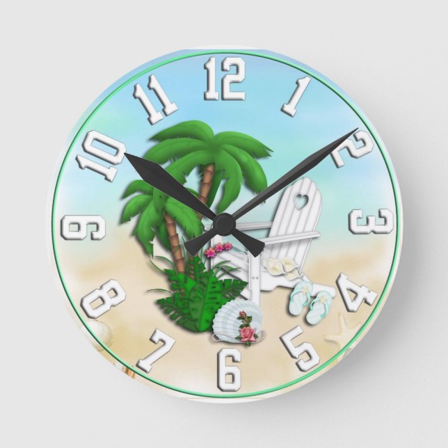 Summer Beach design Wall Clock (Front)
