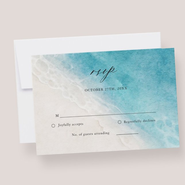 Summer Beach Destination Wedding RSVP Card (Creator Uploaded)