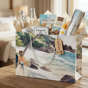 Summer Beach Destination Wedding Thank You Large Gift Bag