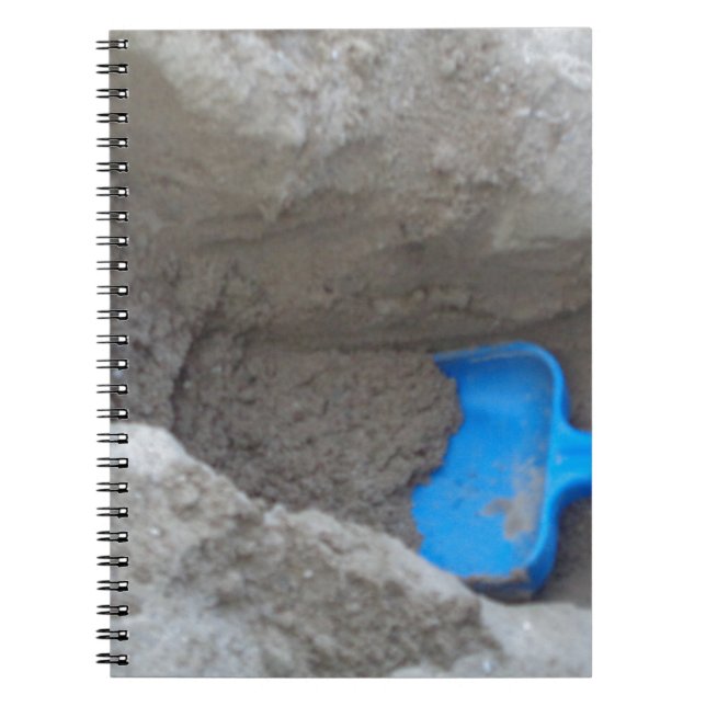 Summer Beach Digging Sand Shovel, Scoop, Playing Spiral Notebook (Front)