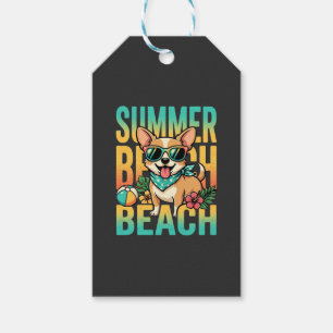 Summer Beach Dog Vacation Vector Gift Tags