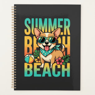 Summer Beach Dog Vacation Vector Planner