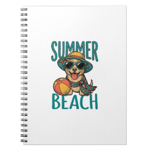 Summer Beach Dog Vintage Sunglasses Shirt Design_1 Notebook