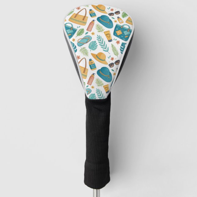 Summer Beach Essentials Pattern (1) Golf Head Cover (Front)