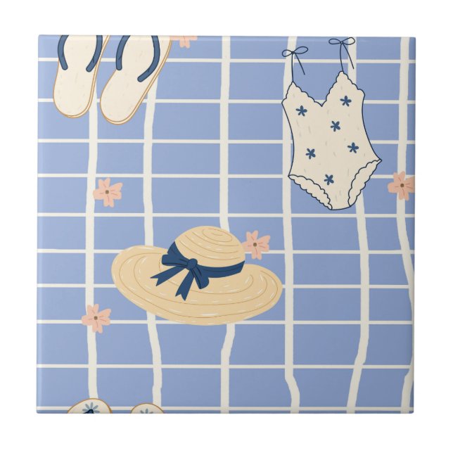 Summer Beach Essentials Pattern (1) Tile (Front)