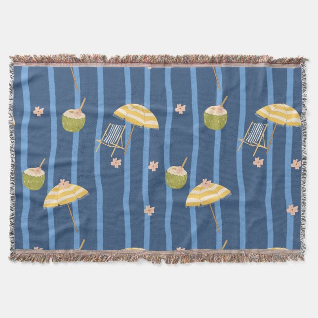 Summer Beach Essentials Pattern (2) Throw Blanket (Front)
