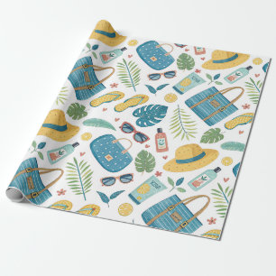 Summer Beach Essentials Pattern (2) Wrapping Paper