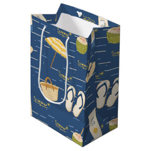 Summer Beach Essentials Pattern (3) Medium Gift Bag