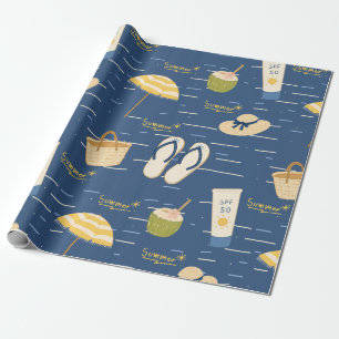 Summer Beach Essentials Pattern (3) Wrapping Paper