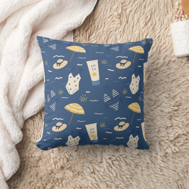 Summer Beach Essentials Pattern (4) Cushion (Blanket)