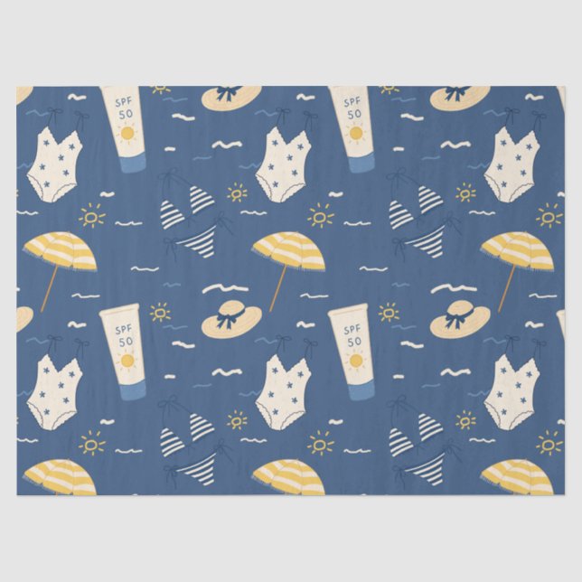 Summer Beach Essentials Pattern (4) Tissue Paper (Front)