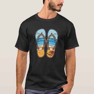 Summer Beach Flip Flops Design Ocean Sandcastle Va T-Shirt
