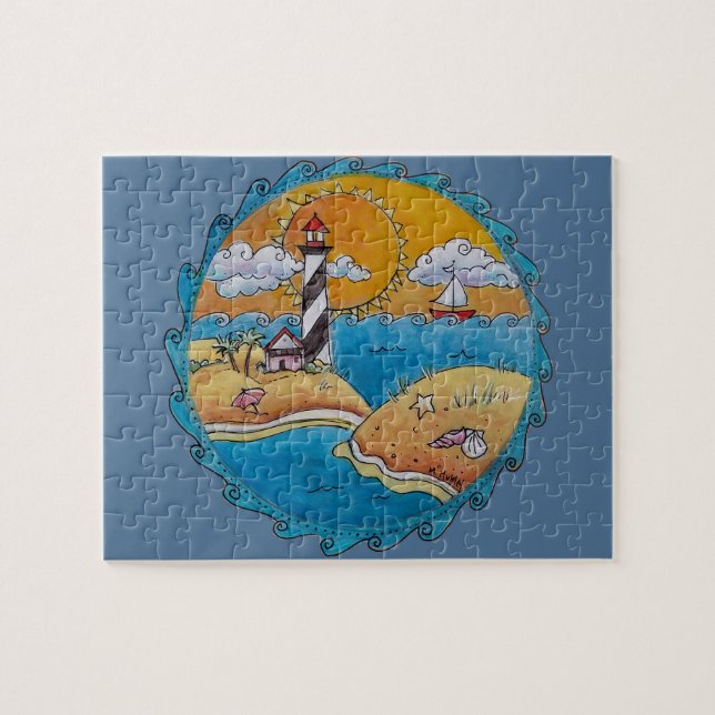 Summer beach fun sunny seashore coastal jigsaw puzzle (Horizontal)