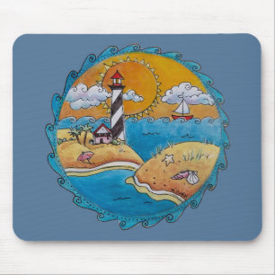 Summer beach fun sunny seashore coastal mouse pad