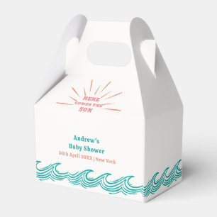 Summer Beach Here Comes The Son Baby Shower  Favour Box