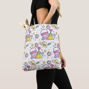 Summer Beach Holiday Doodles Pattern Tote Bag