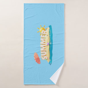 Summer Beach Island 3D Trendy Tropical Vacation Bath Towel