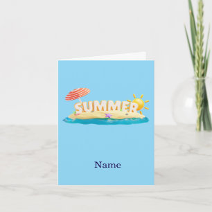 Summer Beach Island 3D Trendy Tropical Vacation Invitation